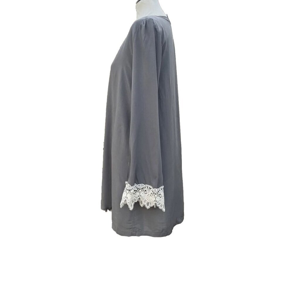 Swell Womens Gray Rosarito Bell Sleeve Crochet Detail Dress Size M L - Picture 10 of 11